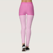 Roze Trendy Gingham Pattern Aangepast Initiaal Leggings (Achterkant)