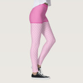 Roze Trendy Gingham Pattern Aangepast Initiaal Leggings (Rechts)