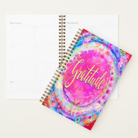  roze trendy Gratitude Floral Inspirerend Planner (Display)