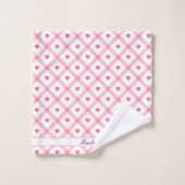 Roze Trendy Heart Valentijnsdag Collectie Bad Handdoek (Wasdoekje)