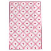 Roze Trendy Heart Valentijnsdag Collectie Medium Cadeauzakje (Achterkant)