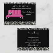 Roze trendy interieur decorator Visitekaartjes (Voorkant / Achterkant)