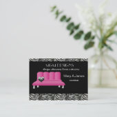 Roze trendy interieur decorator Visitekaartjes (Staand voorkant)