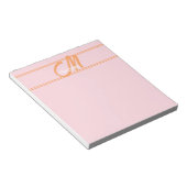 Roze Trendy Moderne Monogram Eerste Letter Notitieblok (Schuin)