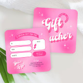 Roze trendy retro nagels beauty spa cadeaubon vierkante visitekaartjes