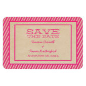 Roze Trendy Stripes sparen de Magnet van de Datum Magneet (Horizontaal)