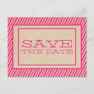 Roze Trendy Stripes sparen het Briefkaart van de D