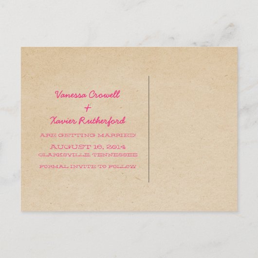 Roze Trendy Stripes sparen het Briefkaart van de D (Achterkant)