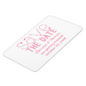 Roze Trendy Typografie sparen de Magnet van de Dat Magneet (Linkerzijde)