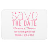 Roze Trendy Typografie sparen de Magnet van de Dat Magneet (Horizontaal)