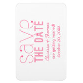 Roze Trendy Typografie sparen de Magnet van de Dat Magneet (Verticaal)