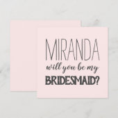Roze trendy word je mijn bruidsmeisje (Voorkant / Achterkant)