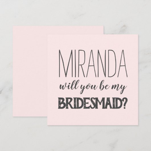 Roze trendy word je mijn bruidsmeisje (Voorkant / Achterkant)