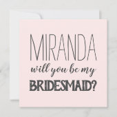 Roze trendy word je mijn bruidsmeisje (Voorkant)