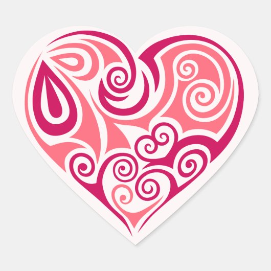 Roze tribaal tattoo hartsymbool meisjes liefde kun hart sticker (Voorkant)