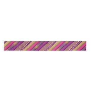 Roze Tribal Stripes Geometrisch patroon vet etnisc Satijnen Lint
