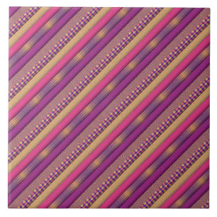 Roze Tribal Stripes Geometrisch patroon vet etnisc Tegeltje