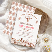 Roze Tribal Western Rodeo Baby shower Kaart