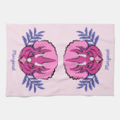 Roze Triceratops Dinosaur Persoonlijk Theedoek (Horizontaal)