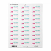 Roze Triceratops Dinosaurus retouradres Etiket (Full Sheet)