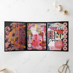 Roze Trifold Kaart