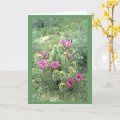 Roze trill Desert Cactus Greet of Note Cards Kaart (Gele Bloem)