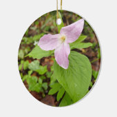 Roze Trillium Bloem Keramisch Ornament (Links)