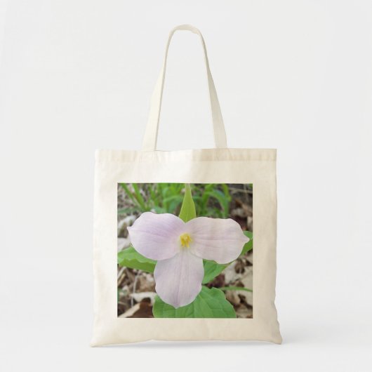 Roze trillium tote bag (Voorkant)