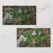 Roze Trilliums, Quebec, Canada. bloemen Visitekaartje (Voorkant / Achterkant)