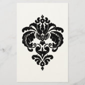 Roze Trim Zwart Damast Monogram Gerecycled papier (Achterkant)