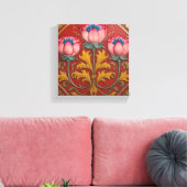 Roze Trio Lotus Canvas Afdruk (Insitu (Woonkamer))