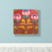 Roze Trio Lotus Canvas Afdruk (Insitu (Houten vloer))