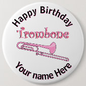 Roze trombone Button (Voorkant)