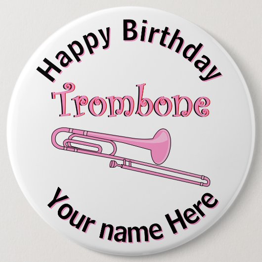 Roze trombone Button (Voorkant)