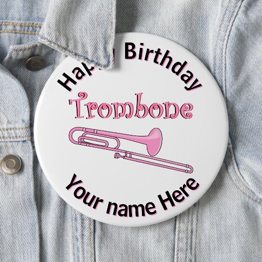 Roze trombone Button (In situ)