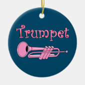 Roze Trompet Keramisch Ornament (Voorkant)