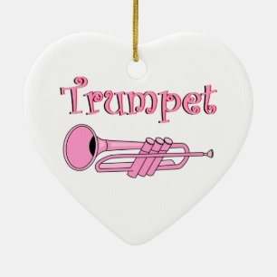 Roze Trompet Keramisch Ornament