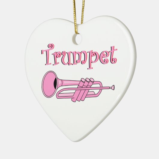 Roze Trompet Keramisch Ornament (Links)