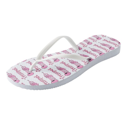 Roze Trompet Teenslippers (Schuin)