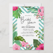 Roze Tropical Beach Bloemen Vrijgezellenfeest Kaart (Voorkant)