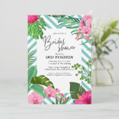Roze Tropical Beach Bloemen Vrijgezellenfeest Kaart (Staand voorkant)