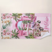 Roze Tropical Spa Resort Strandlaken (Voorkant)