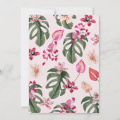 Roze Tropisch Baby shower Invitation Kaart (Achterkant)
