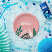 Roze Tropisch Baby shower Papieren Bordje (Feest)