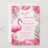 Roze tropisch bloemig Vrijgezellenfeest Kaart (Voorkant)