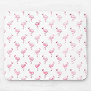 Roze tropisch Flamingo patroon op wit Muismat
