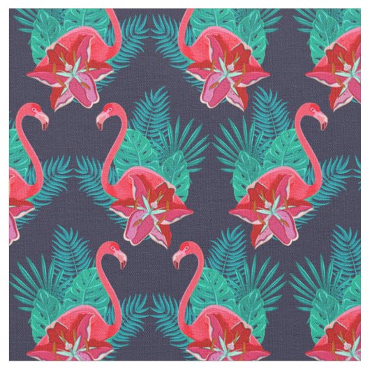 Roze tropisch Flamingo patroon Stof (Close Up)