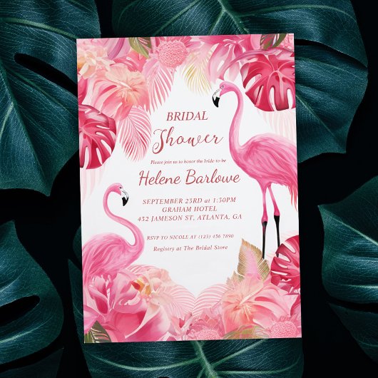 Roze Tropisch Flamingo Vrijgezellenfeest Kaart