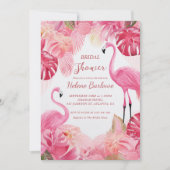 Roze Tropisch Flamingo Vrijgezellenfeest Kaart (Voorkant)