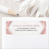 Roze tropisch geometrisch terugkeeradres etiket (Insitu)